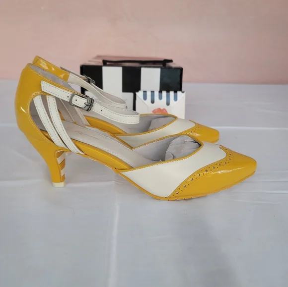 Lola Ramona Kitten Heels Pumps Retro Shoes - Picture 9 of 15